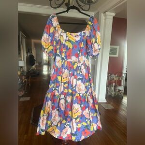 Vince Camuto Floral Puff Sleeve Dress